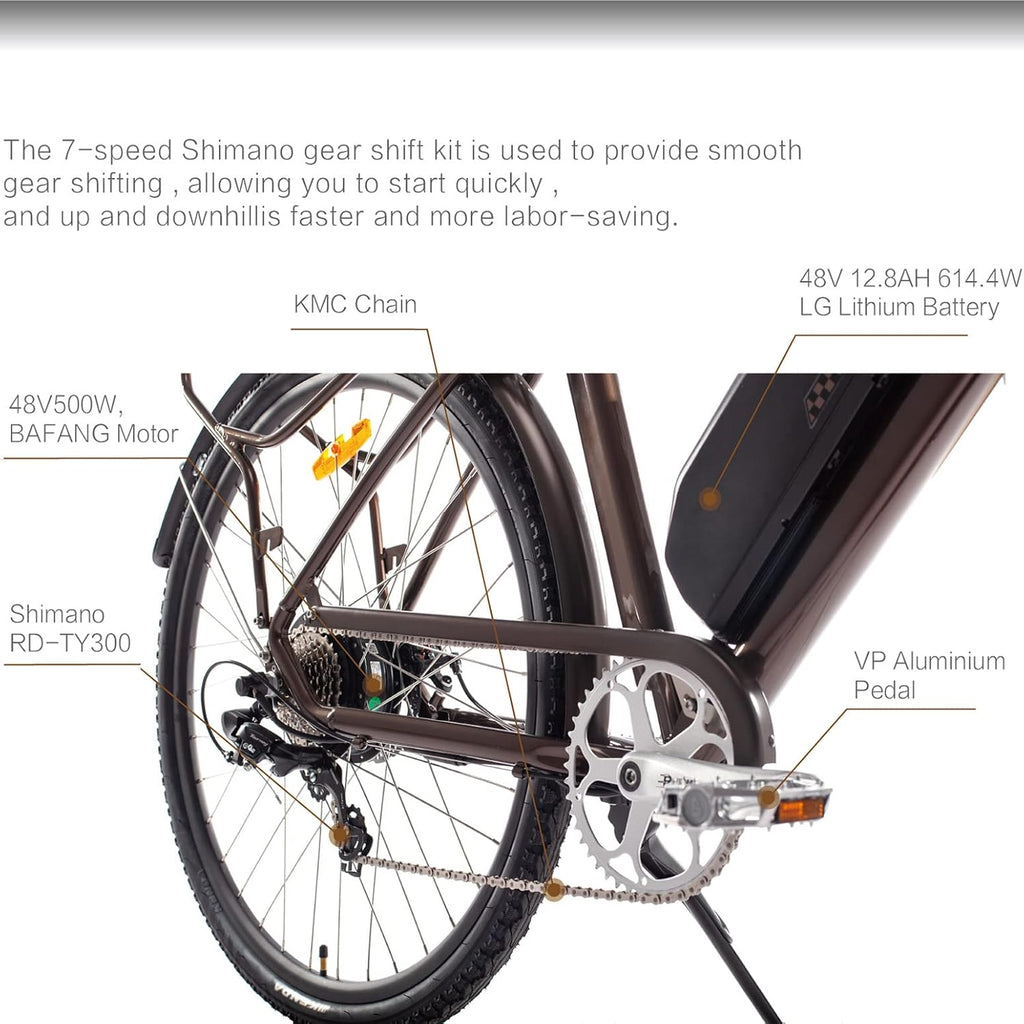 28 500W Electric Bicycle with 48V 12.8Ah Removable Battery J9852