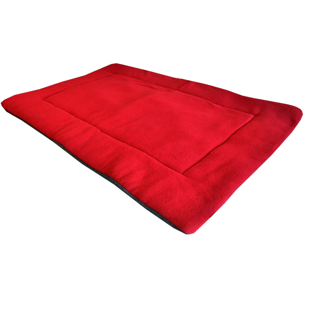 Soft Fleece Dog Crate Mat Washable Dog Bed Maroon XL H8621