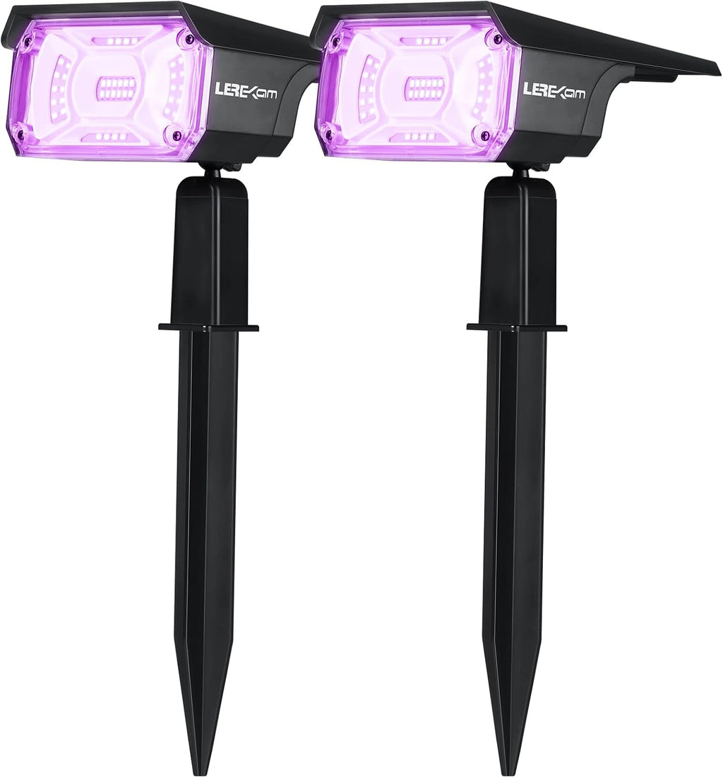 Solar Spot Lights Outdoor, IP65 Waterproof 40 LEDs, USB & Solar Powered, 2 Pack D820
