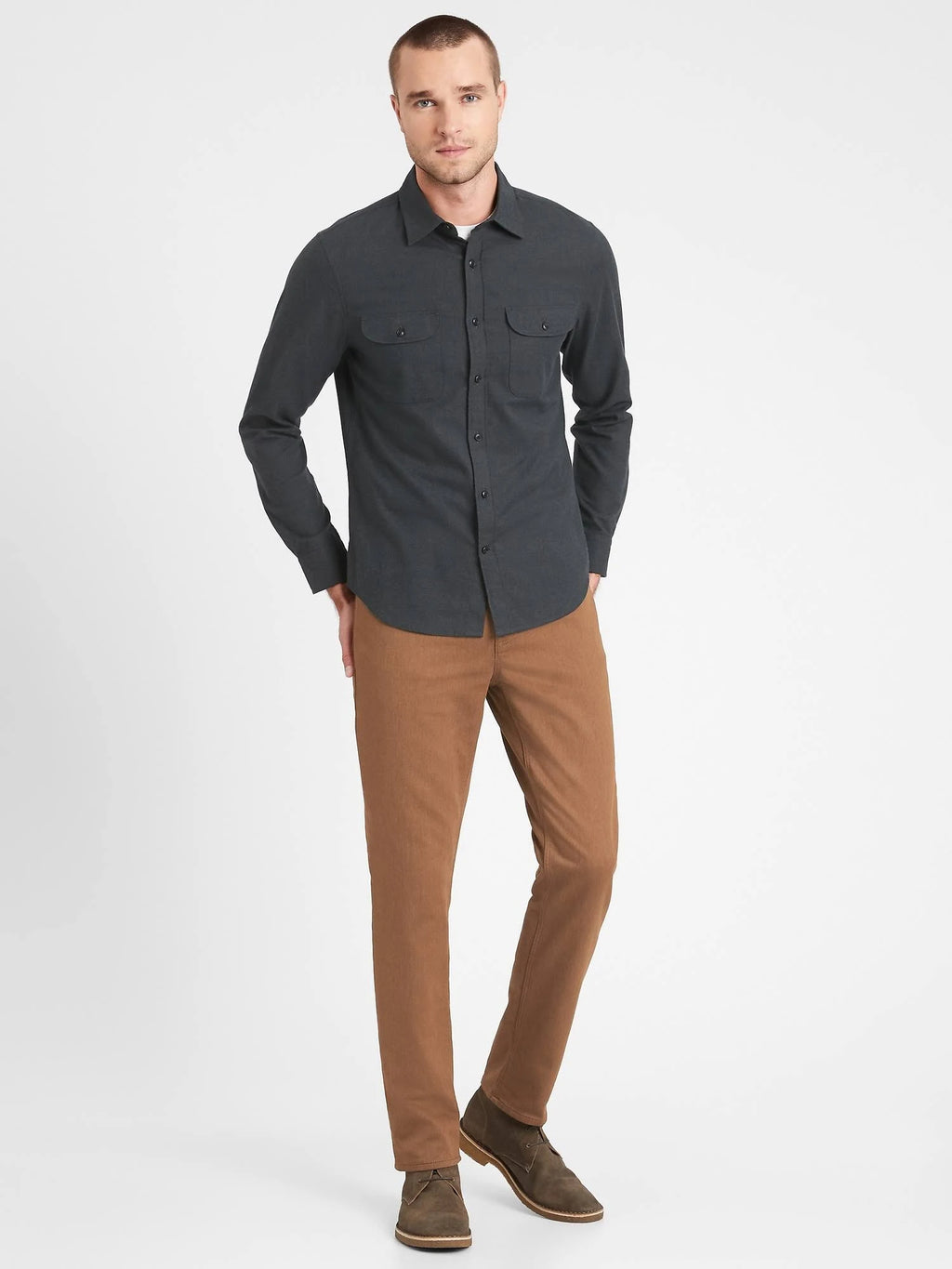 Slim Heathered Traveler Pant Camel Size 33W 32L N155872