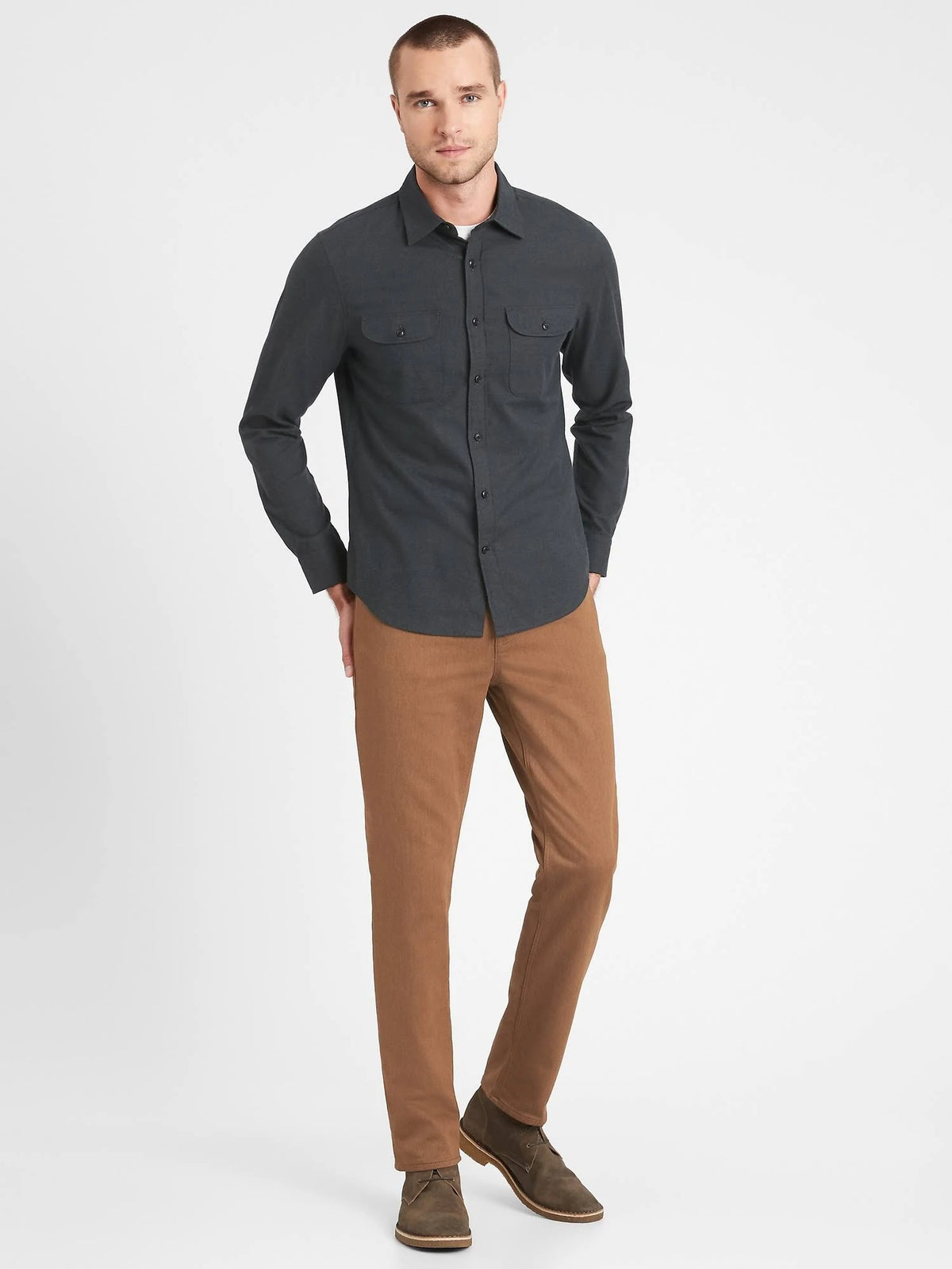 Slim Heathered Traveler Pant Camel Size 33W 32L N155872