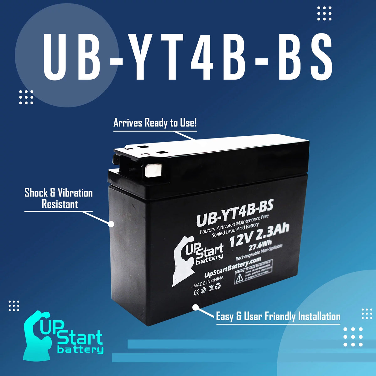 12V 2.3Ah Maintenance Free Motorcycle Battery G800