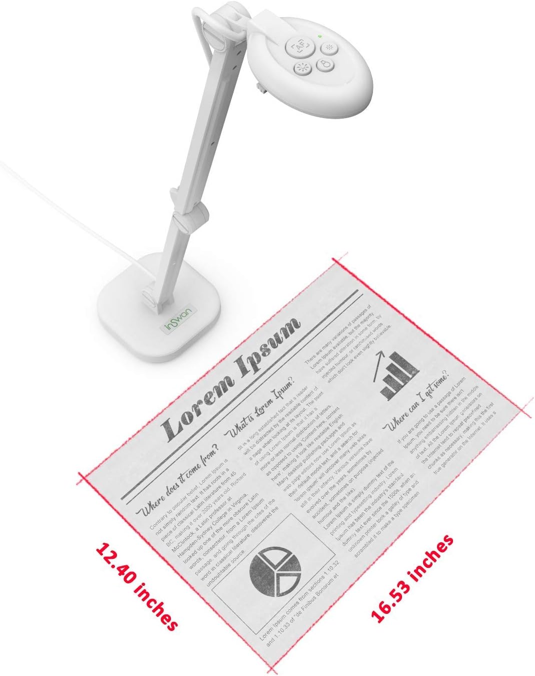13 MP USB Document Camera with Auto Focus and LED Light N7057