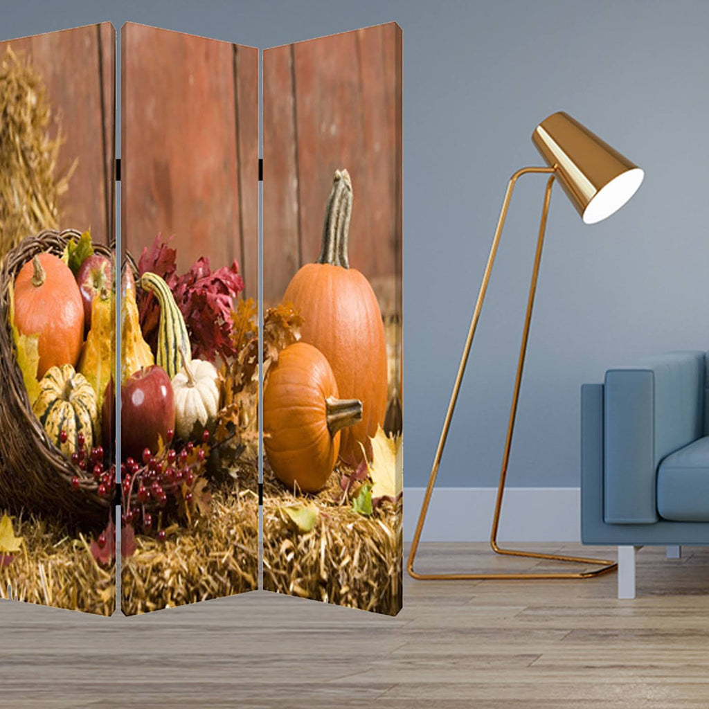 Multi Color Wood Canvas Harvest Screen X766340