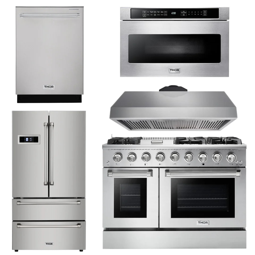 48 Gas Range, Range Hood, Refrigerator, Dishwasher, Microwave V37258