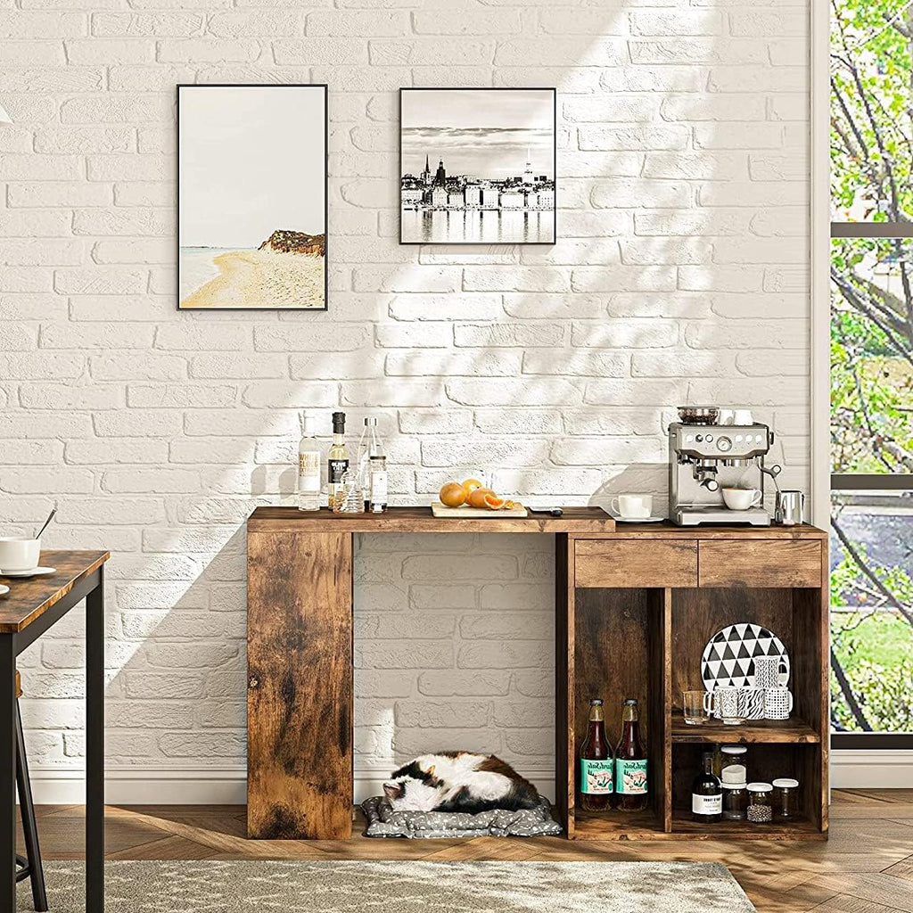 Gray Kitchen Sideboard with 2 Drawers and Adjustable Shelves I649592