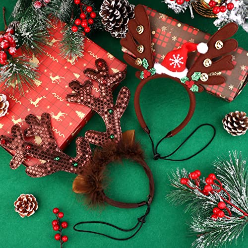 3 Pack Christmas Pet Headwear Brown Reindeer Antlers Headband S50039