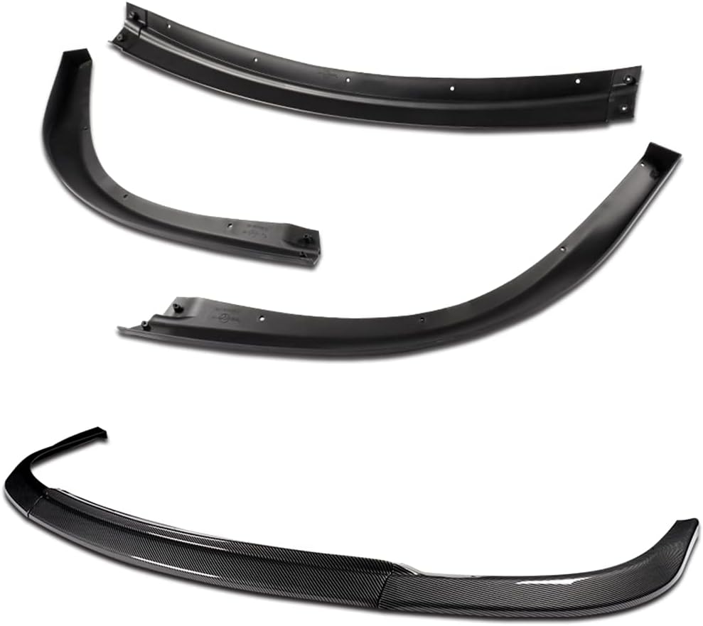 Front Bumper Lip Spoiler Splitter Glossy Carbon Fiber Look ABS H7679