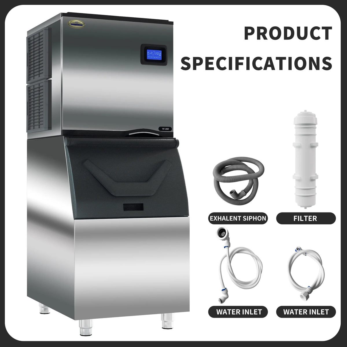 Commercial Ice Maker Machine with Stainless Steel Compressor M122923