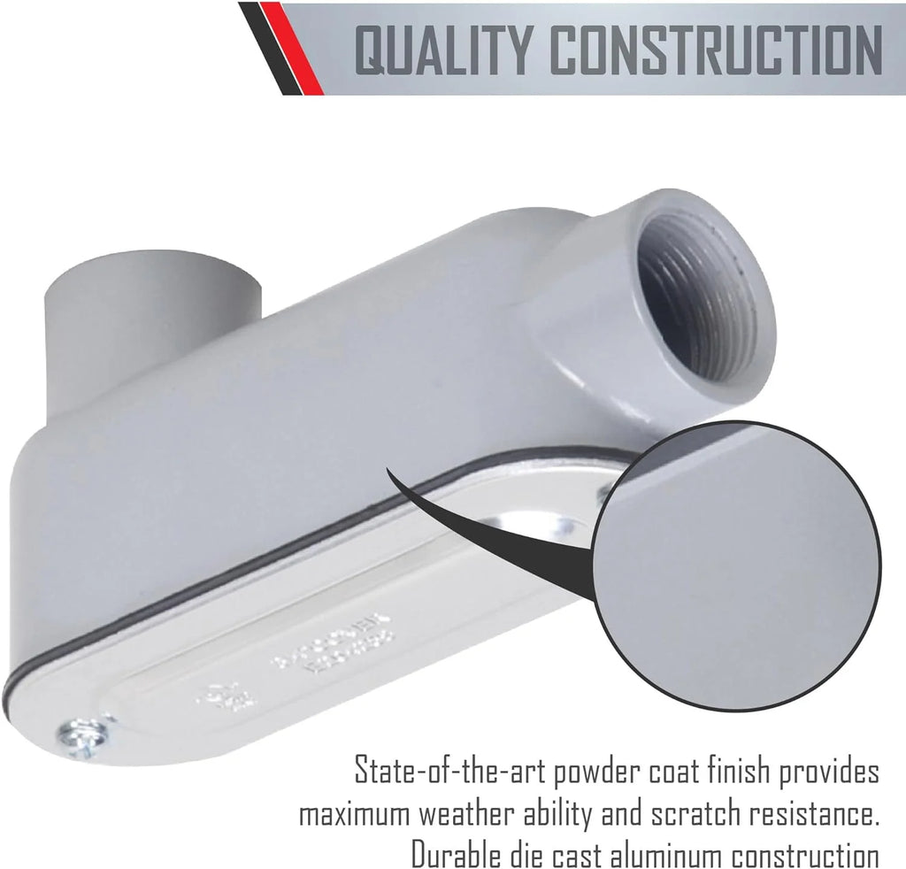 3/4-Inch Gray Cast Aluminum Threaded Conduit Body with Stamped Steel Cover K6089