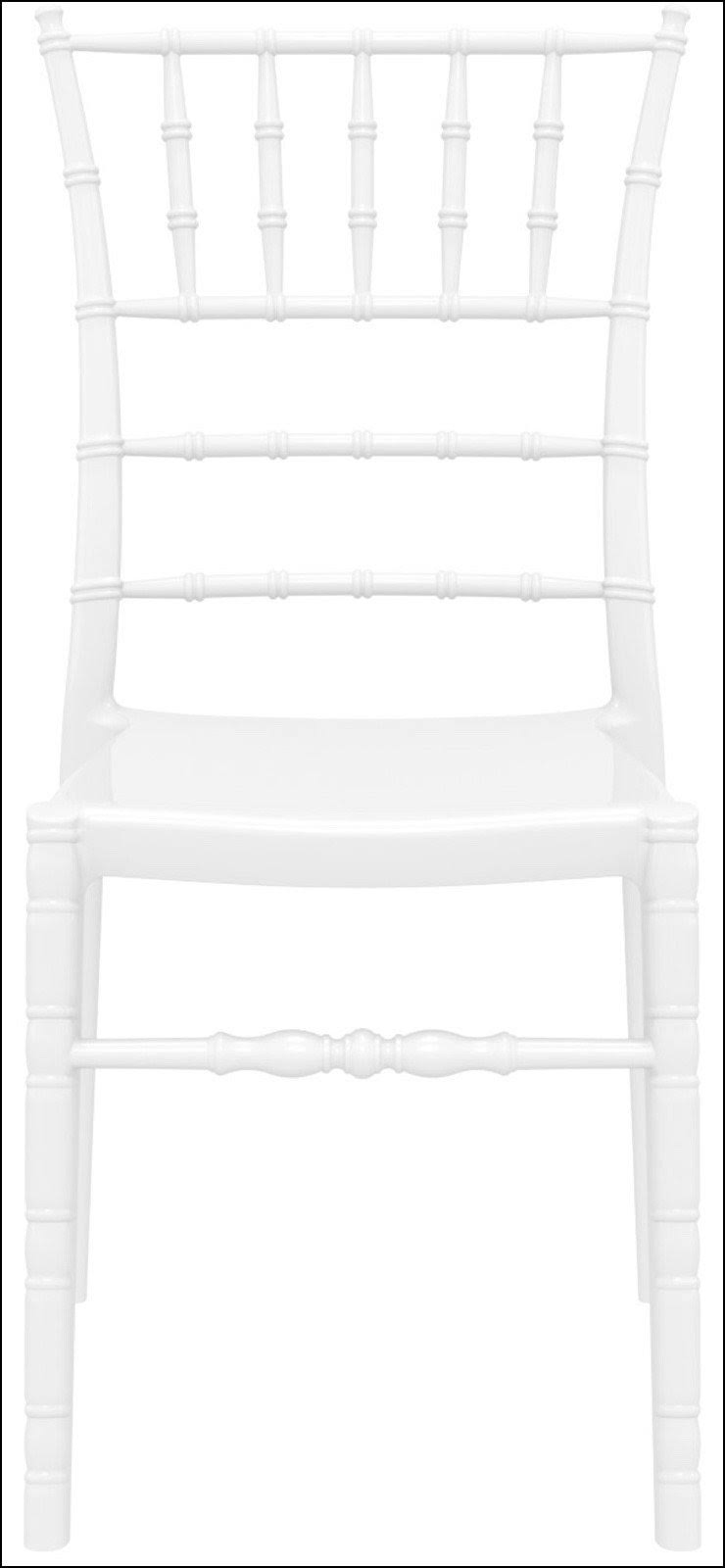 Glossy White Polycarbonate Dining Chair X819