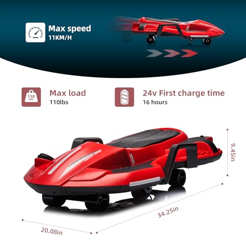 24V 200W Motor LED Light Up Electric Drift Kart S54113