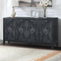 Smoke Blue 60'' Solid Wood Sideboard with 4 Doors and Adjustable Shelves Y5955