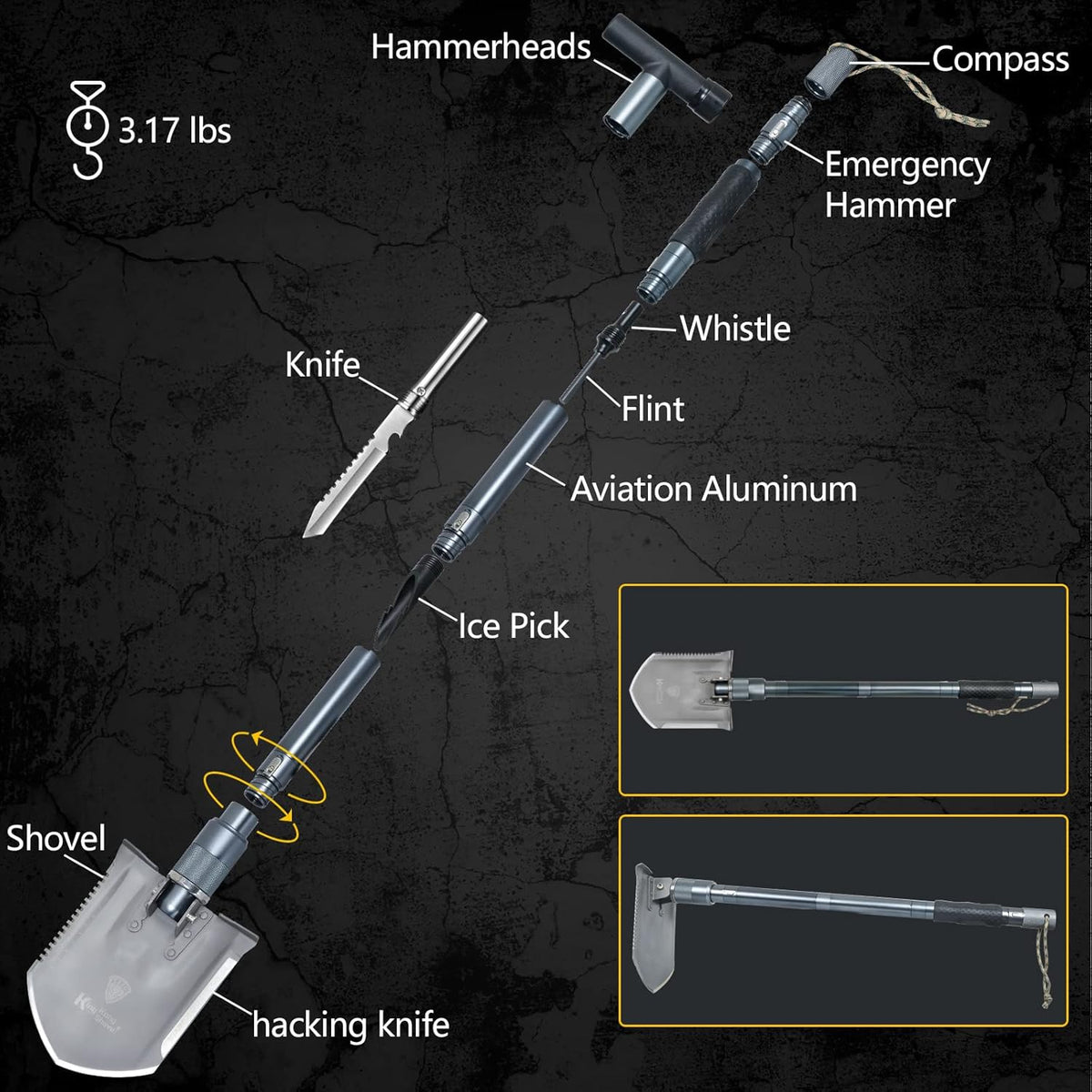 Folding Survival Shovel X347