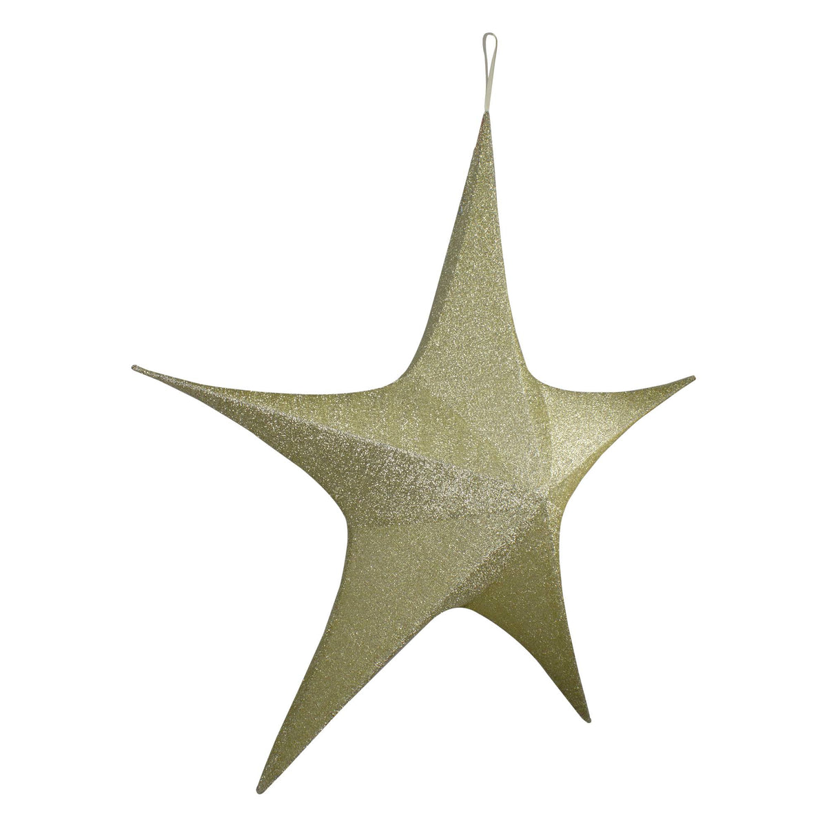Gold Tinsel Foldable Christmas Star Outdoor Decoration R422