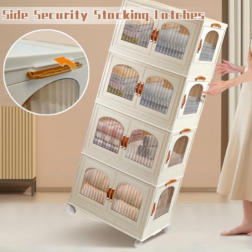 3 Pack 25.2 Gallon Collapsible Plastic Storage Bins with Lids X7869