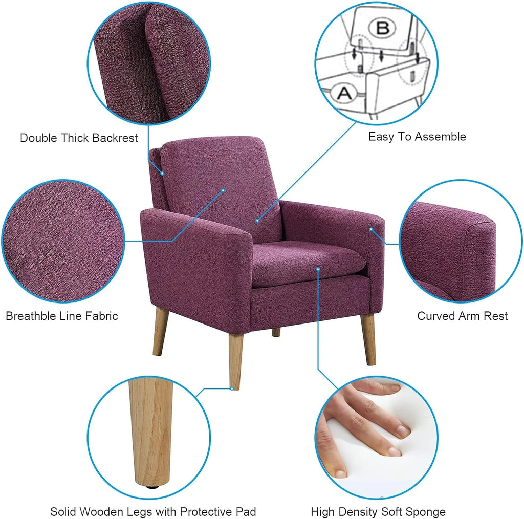 Purple Fabric Accent Chair O4847