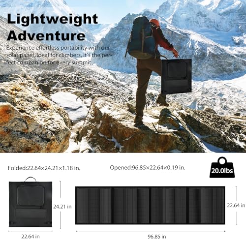 100 Watt 12V Foldable Solar Panel with Adjustable Kickstands A1090