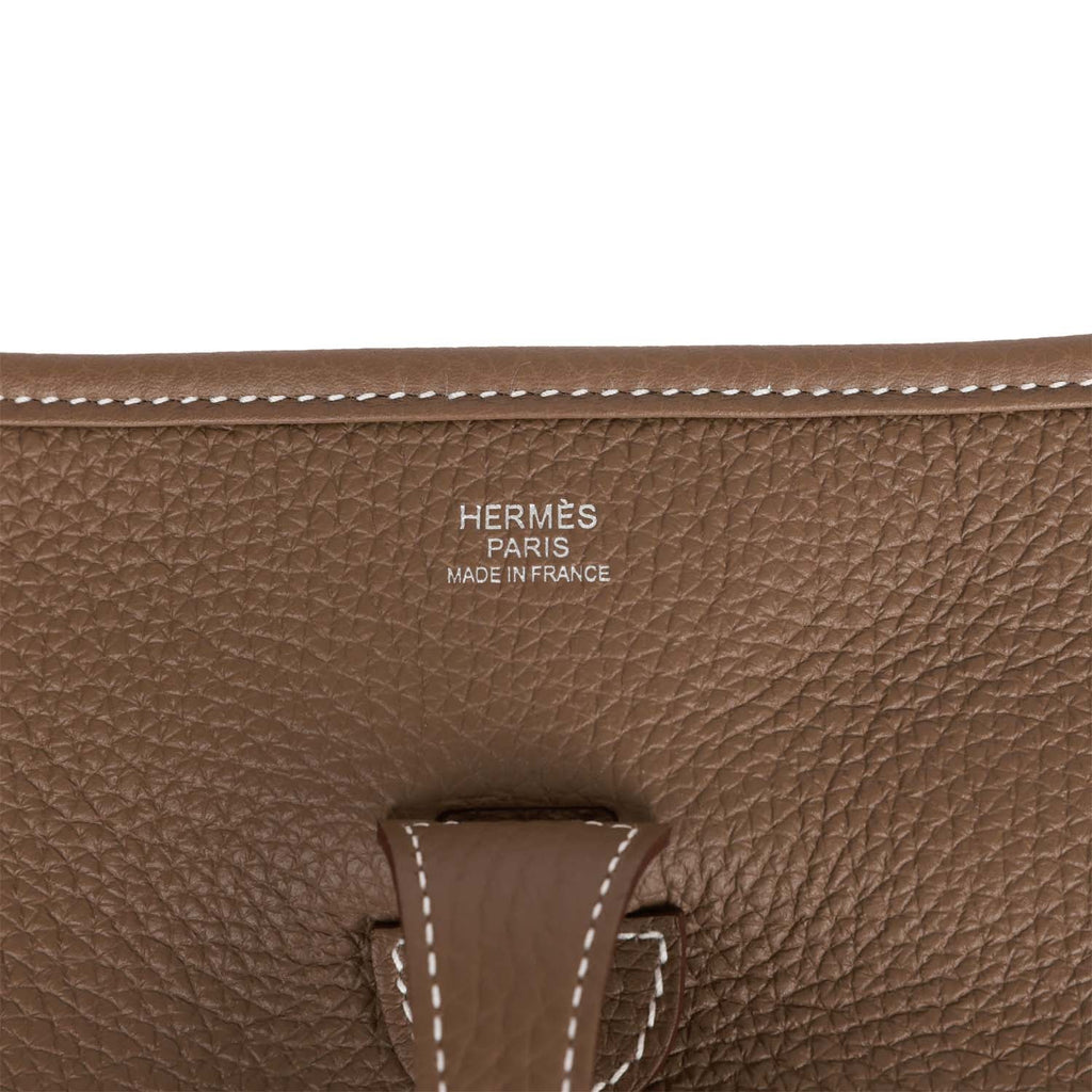 Etoupe Clemence Palladium Hardware Bag J640