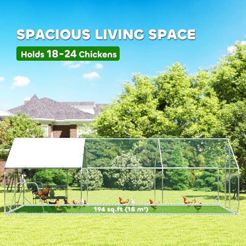 Large Metal Walk in Chicken Coop with Cover J42287
