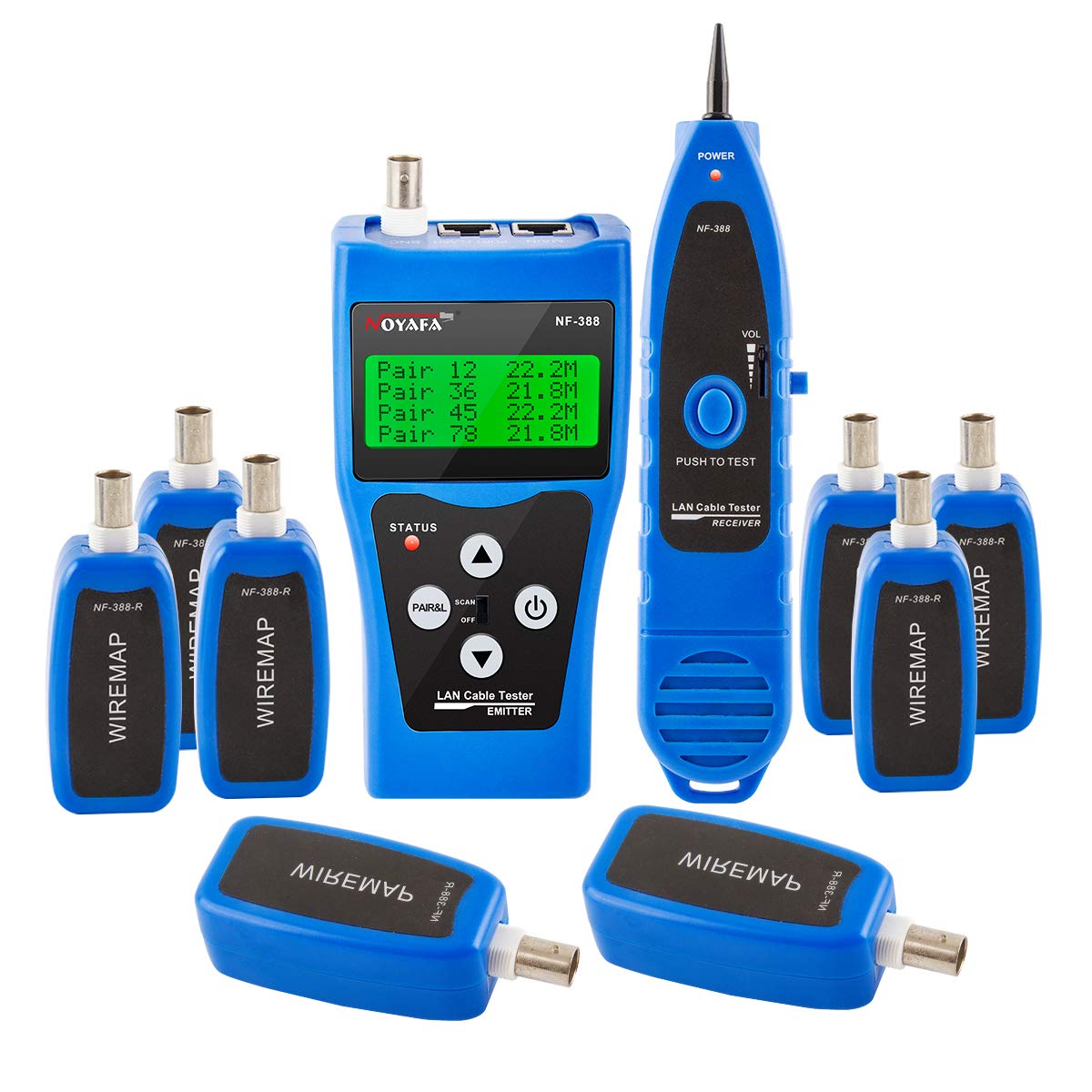 Multipurpose Network Cable Tester with 8 Far-End Jacks (Blue) W47290