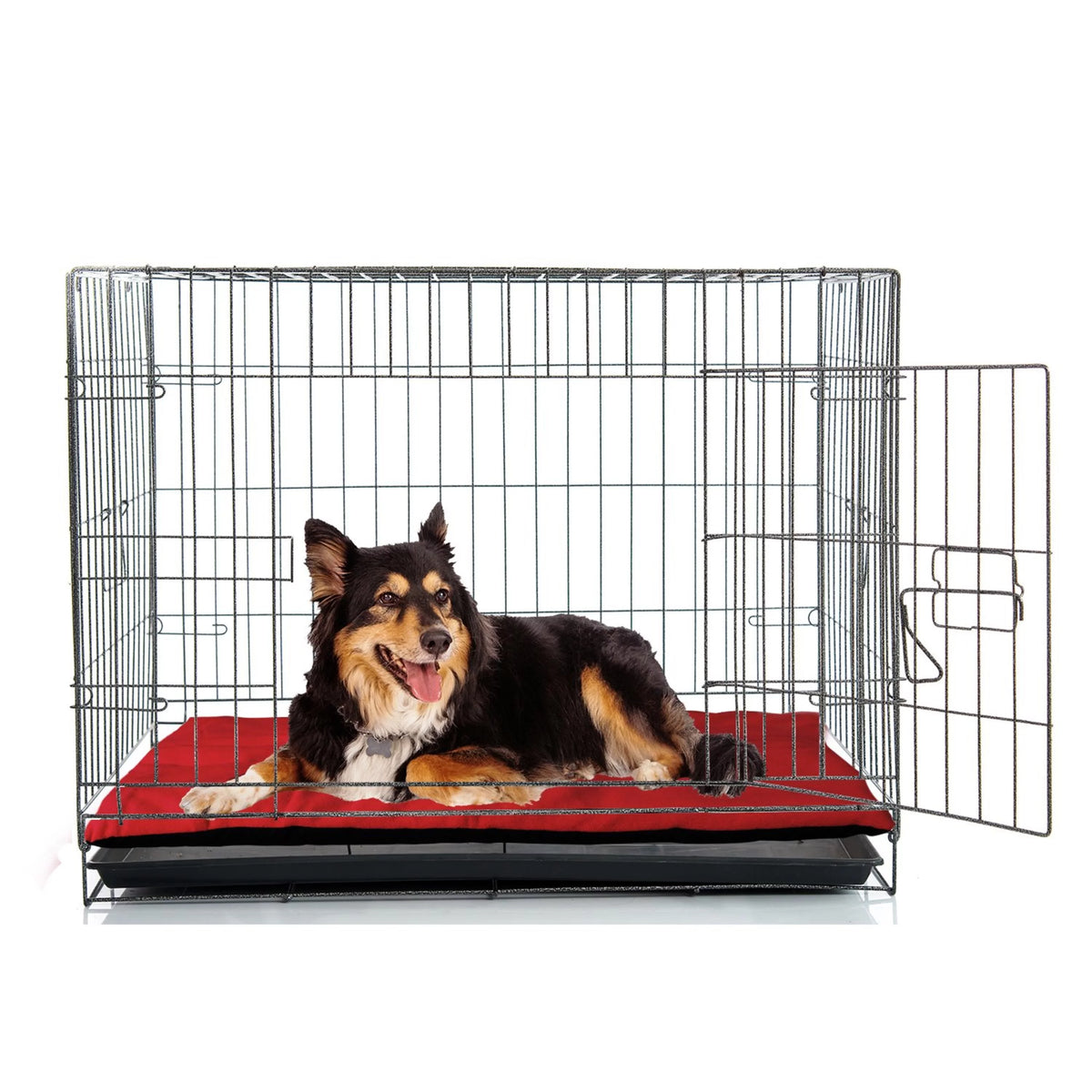 Soft Fleece Dog Crate Mat Washable Dog Bed Maroon XL H8621