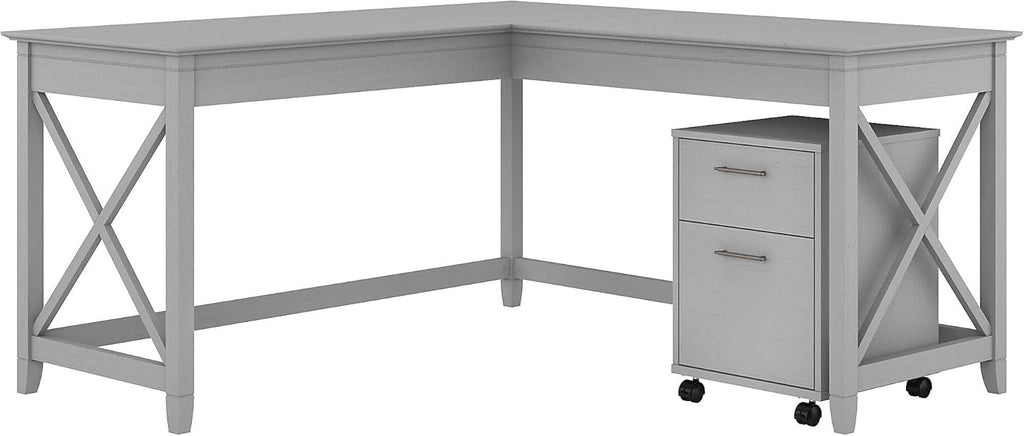 L Shaped Desk with 2 Drawer Mobile File Cabinet O692122