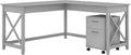 L Shaped Desk with 2 Drawer Mobile File Cabinet O692122