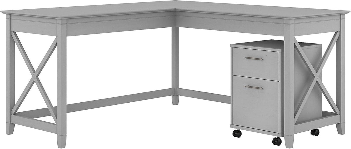 L Shaped Desk with 2 Drawer Mobile File Cabinet O692122