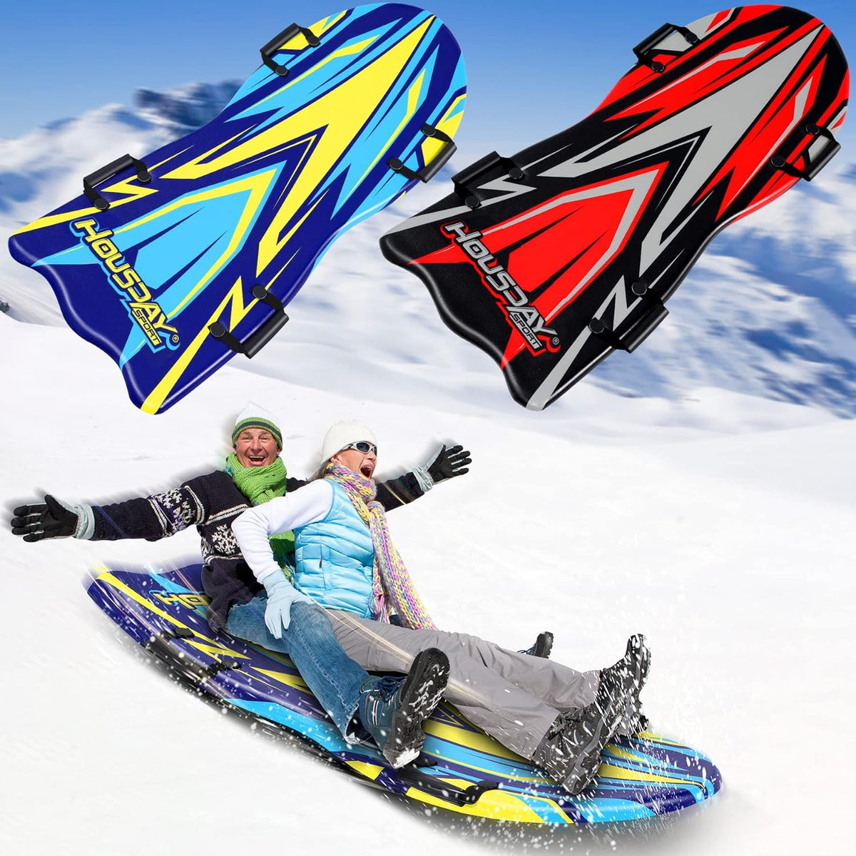2 Pack Large Foam Snow Sled with Handles T621720