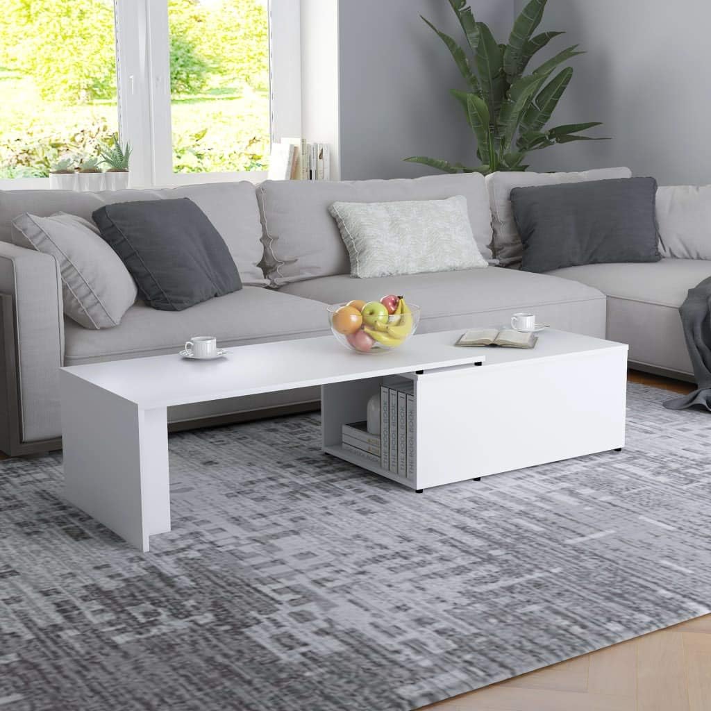 Coffee Table with Storage Cabinet Chipboard Side Table Concrete Gray S180778