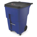 Blue 95 gal Square Rollouts with Casters J999880