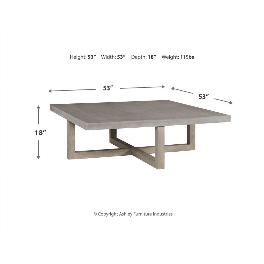 Light Gray Washed Wood Coffee Table F424
