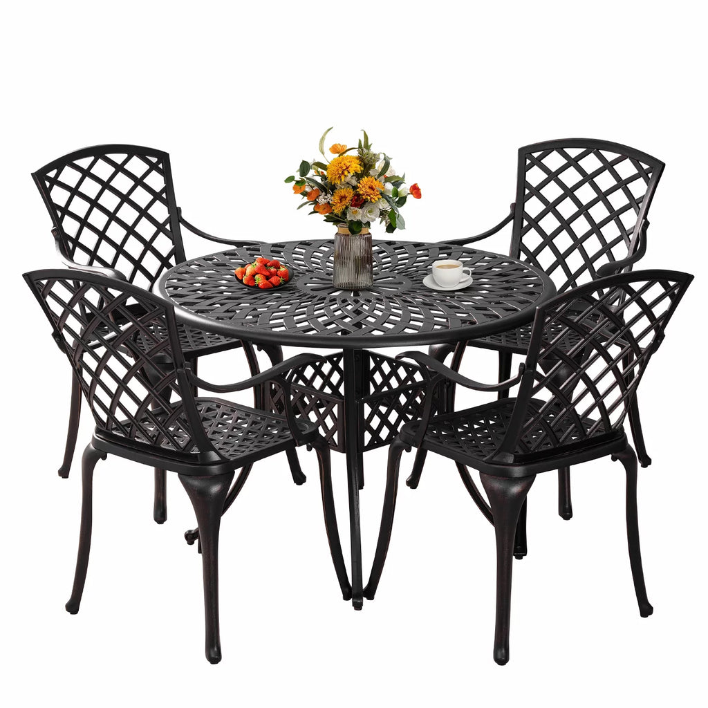 5 Pieces Cast Aluminum Patio Dining Set M238675