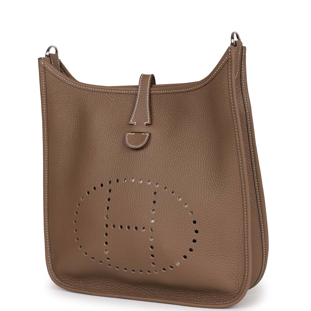 Etoupe Clemence Palladium Hardware Bag J640
