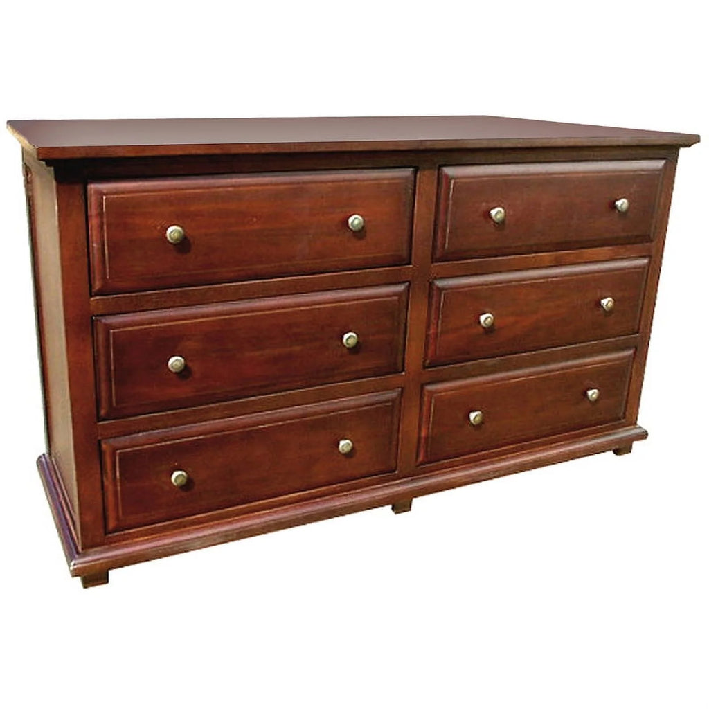 Mahogany Wood 6 Drawer Double Dresser P353454