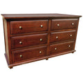 Mahogany Wood 6 Drawer Double Dresser P353454
