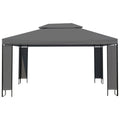 Outdoor Gazebo Canopy Tent Steel Frame Anthracite 157.5 x 118.1 x 107.5 Inches W509