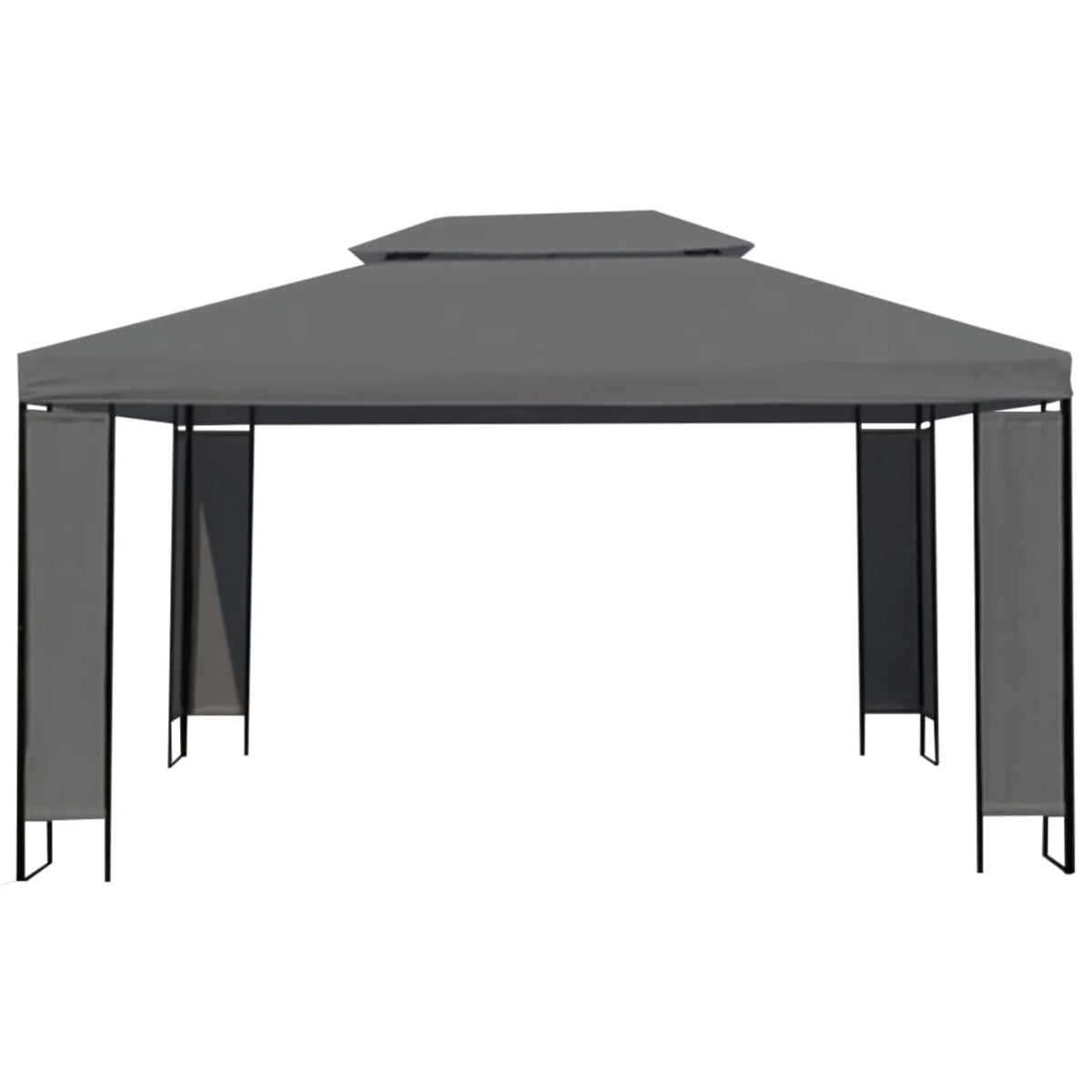Outdoor Gazebo Canopy Tent Steel Frame Anthracite 157.5 x 118.1 x 107.5 Inches W509