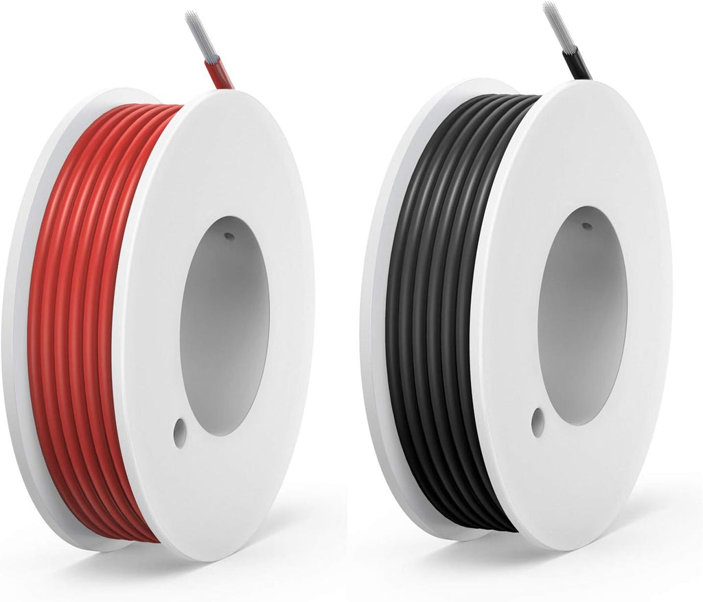 10 AWG 5.2mm² Silicone Electrical Wire Cables 50 Feet 10 Gauge 600V Tinned Copper Wire Pack of 2 H1330