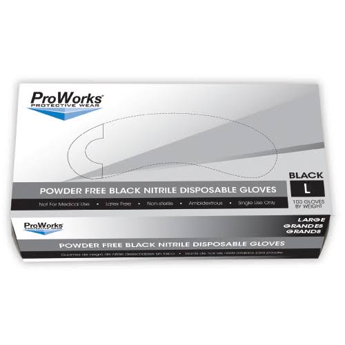 Black Nitrile Textured Grip 3 Mil Powder Free Gloves R355362