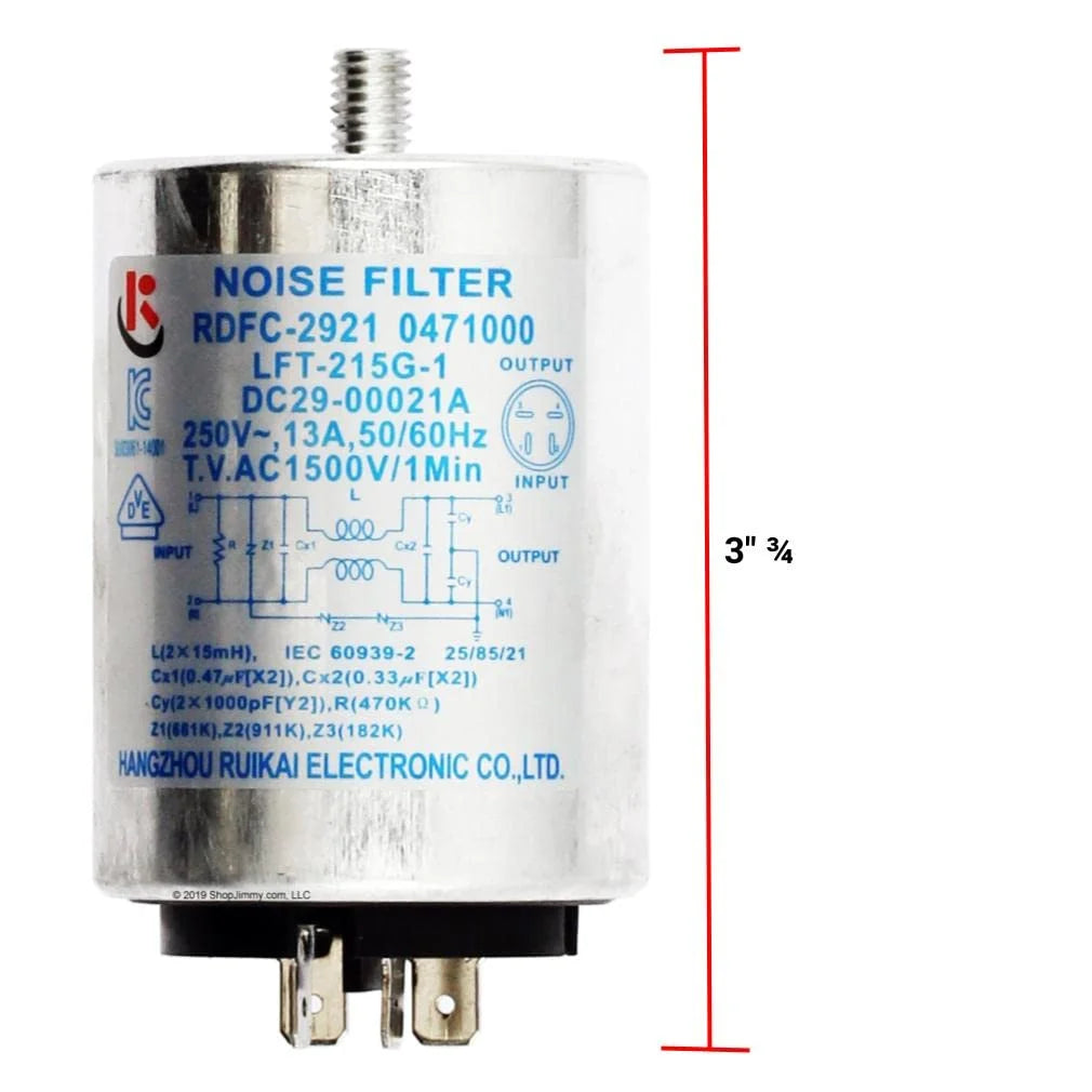 Washer Noise Filter 3" Length Z6019