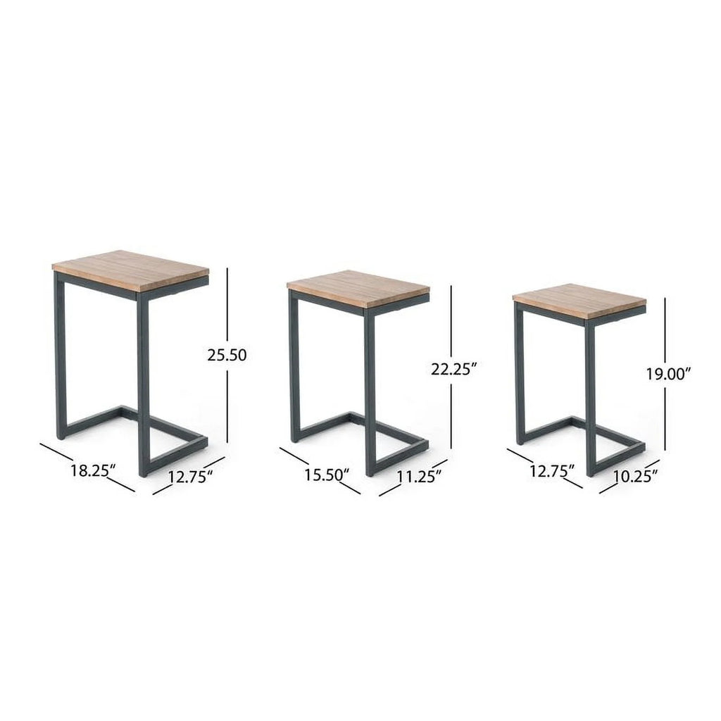 C-Shaped Accent Table in Brown and Black A79428