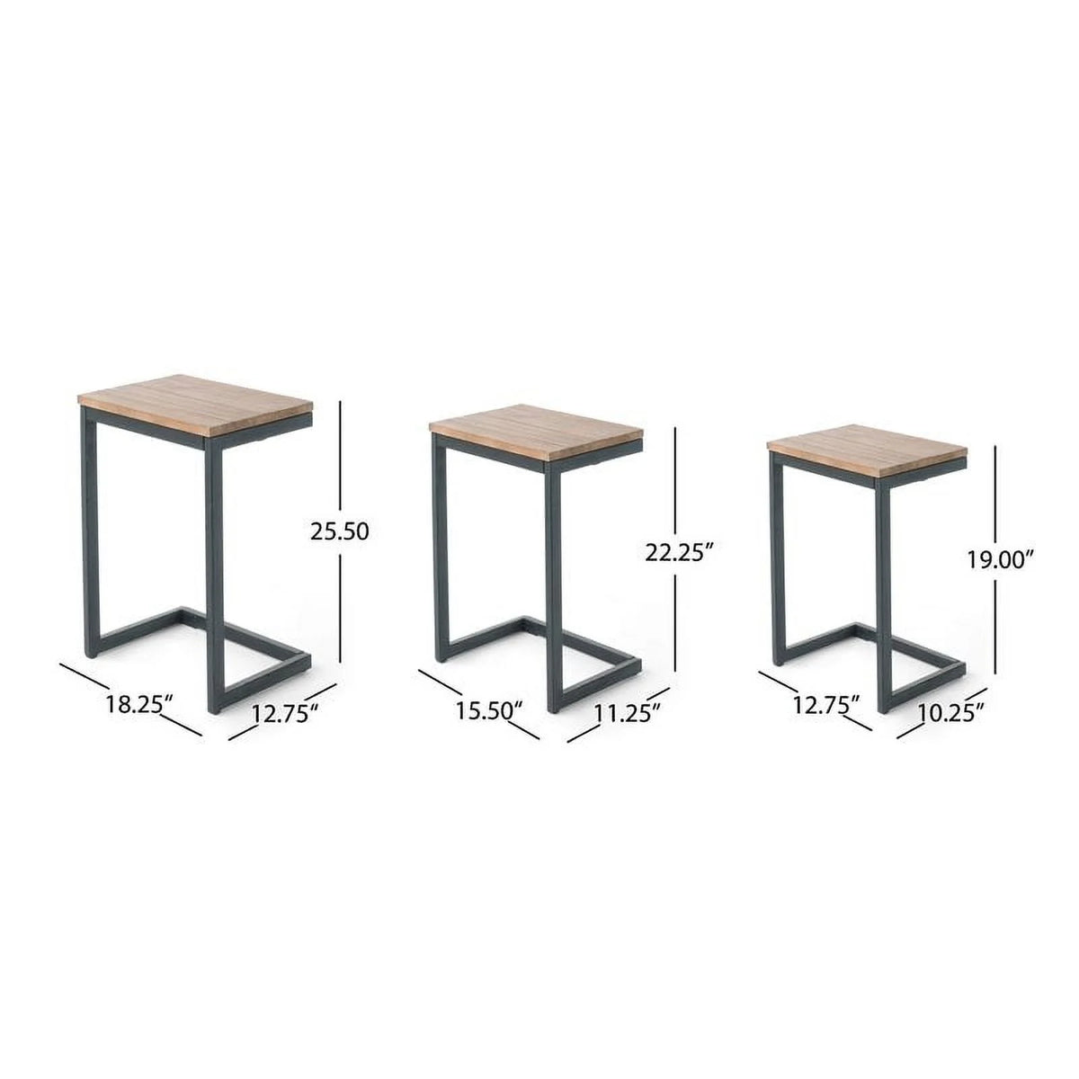 C-Shaped Accent Table in Brown and Black A79428