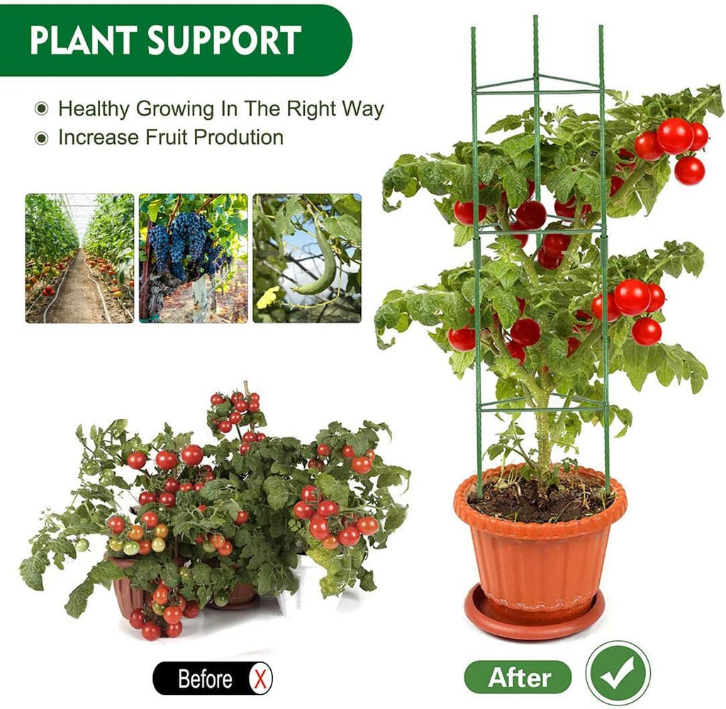 Tomato Cages Plant Supports with 9Pcs Clips Pack of 2 W560808