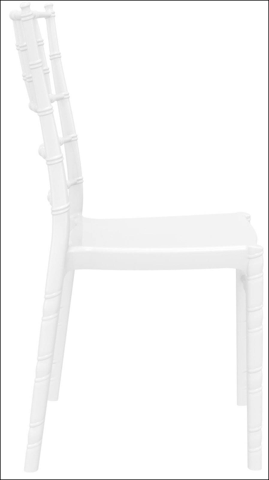 Glossy White Polycarbonate Dining Chair X819