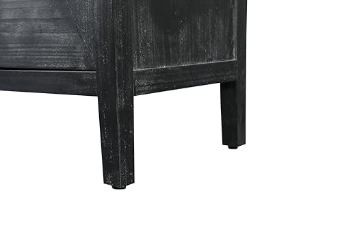 Smoke Blue 60'' Solid Wood Sideboard with 4 Doors and Adjustable Shelves Y5955