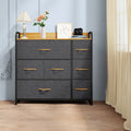 Light Gray 7 Drawer Fabric Dresser M548