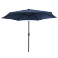 9 ft. Black Steel Pole Market Patio Umbrella L141737