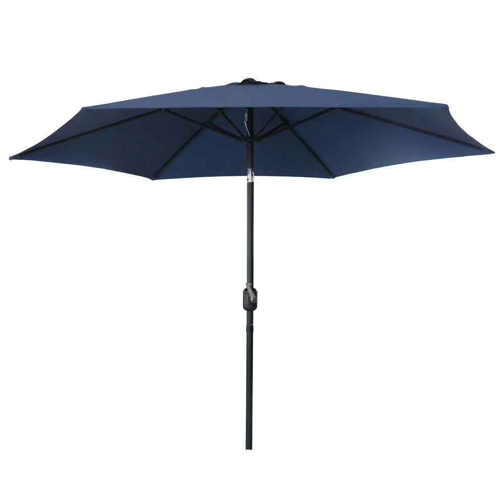 9 ft. Black Steel Pole Market Patio Umbrella L141737